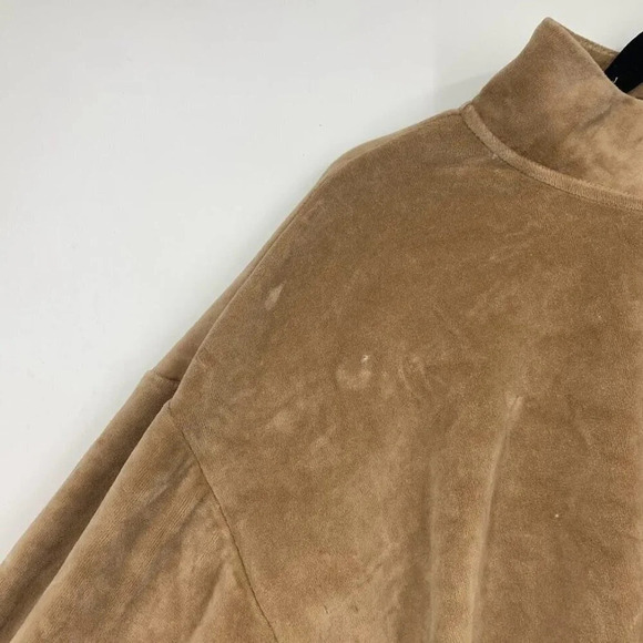 Abound‎ Women's Cropped Crushed Velour 1/4 Zip Long Sleeve Pullover Size L NWT - Picture 3 of 9